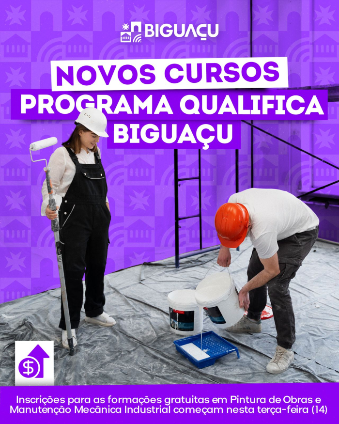 Programa Qualifica Biguaçu abre 36 vagas para novos cursos gratuitos 